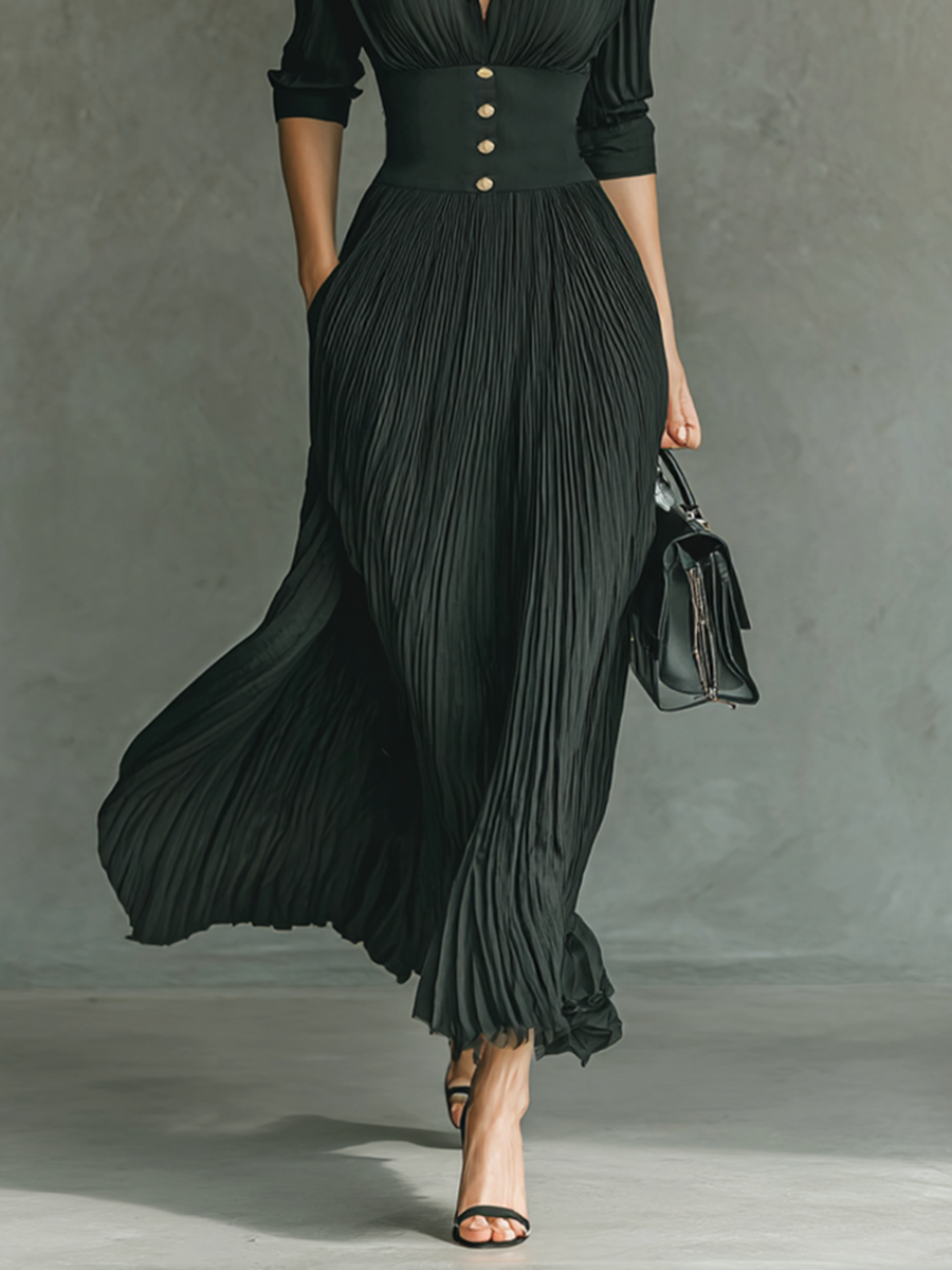 Phoebe™ – Pleated Maxi Dress