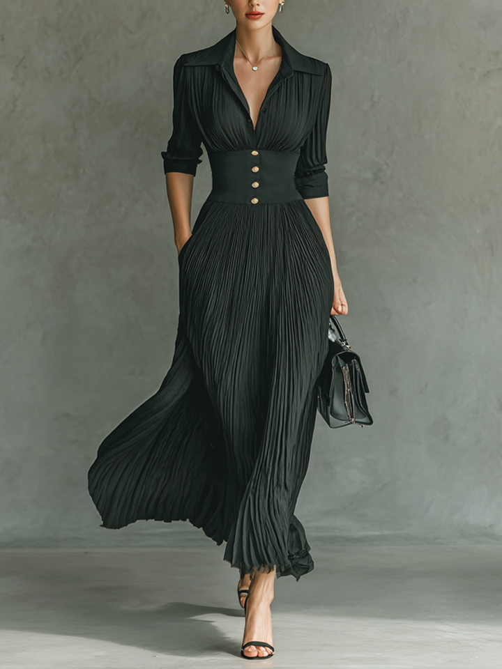 Phoebe™ – Pleated Maxi Dress