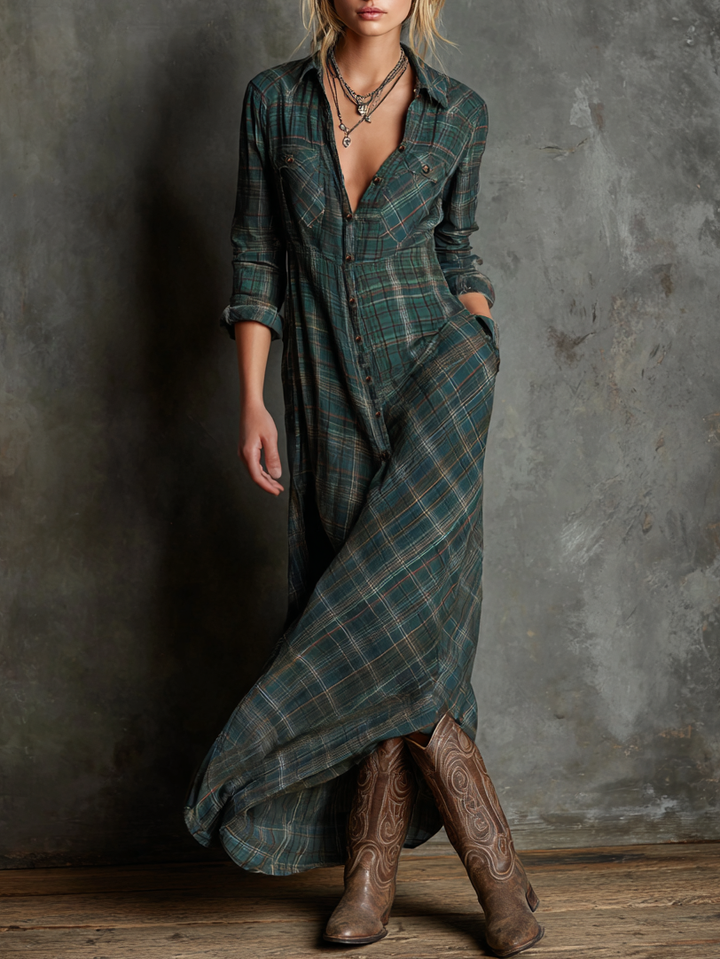 Imogen™ – Plaid Maxi Dress