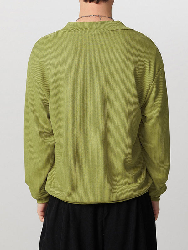 Arden™ –Textured Asymmetrical V-Neck Long-Sleeve Sweater