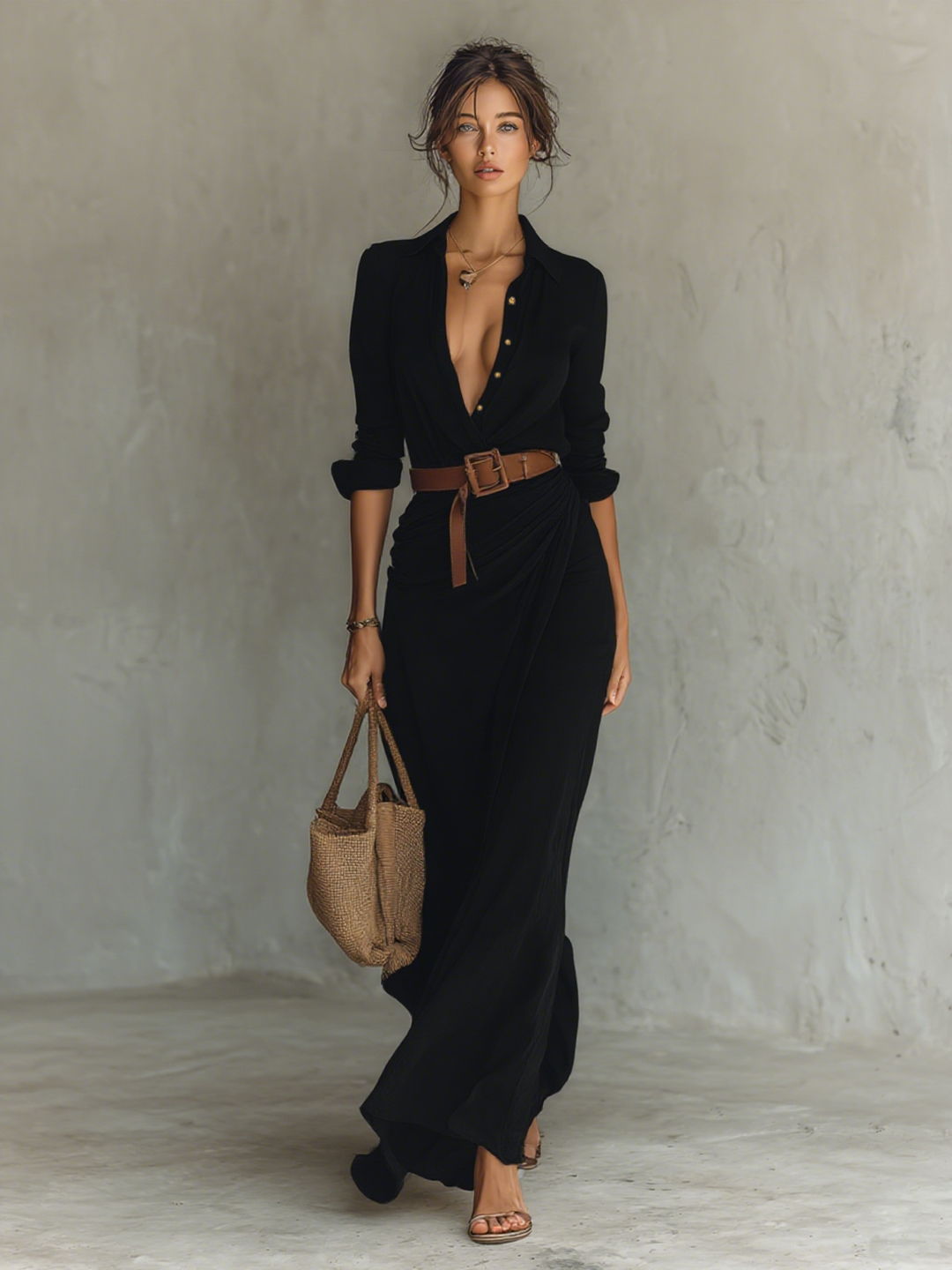 Hazel™ – Lapel Maxi Dress