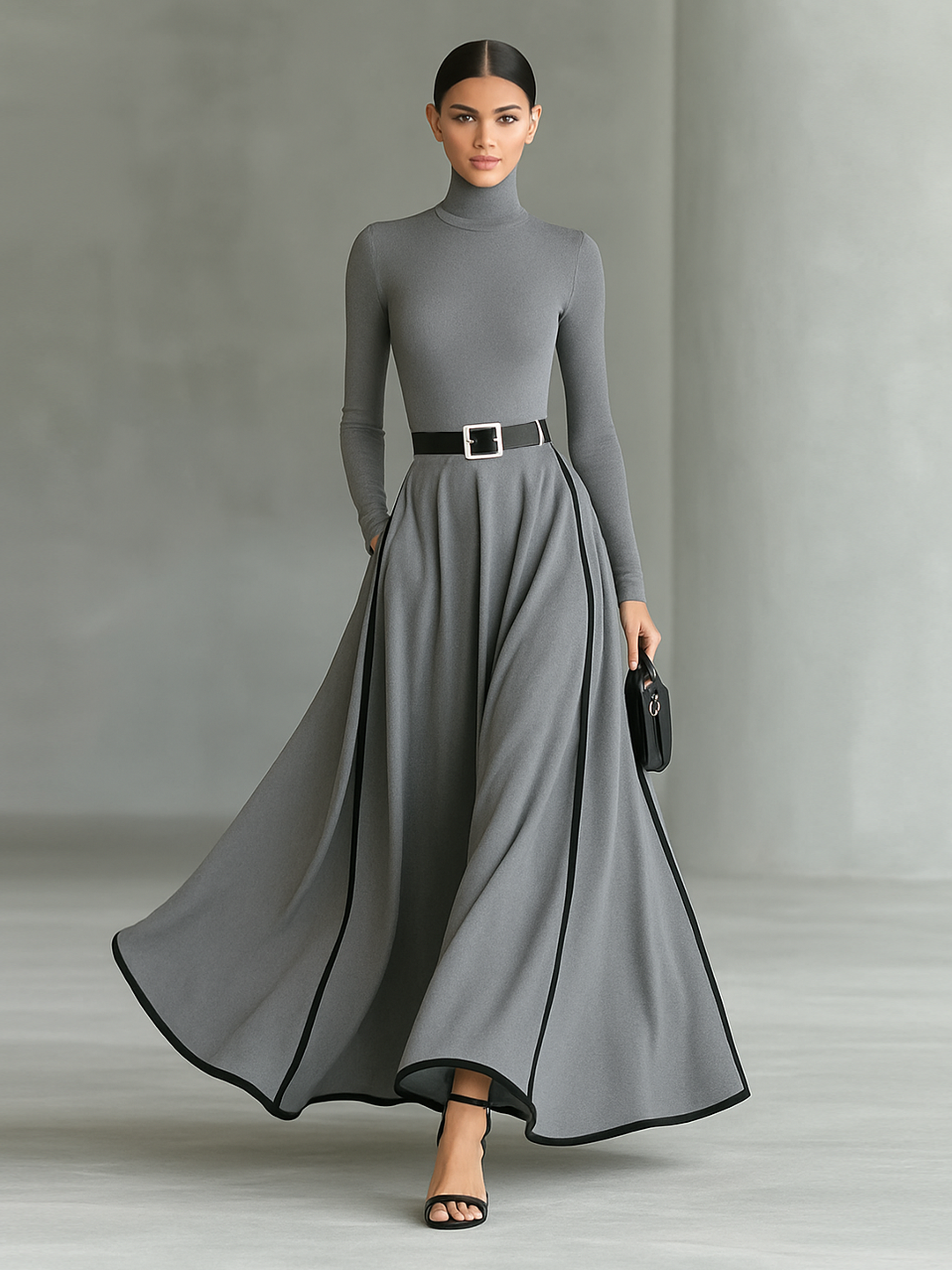 Rosemary™ – High Collar Maxi Dress