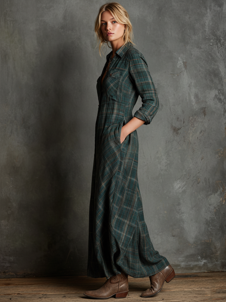 Imogen™ – Plaid Maxi Dress