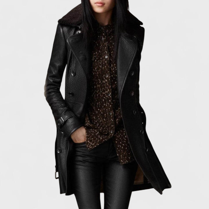 Marie™ – Pebbled Leather Coat
