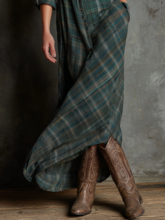 Imogen™ – Plaid Maxi Dress