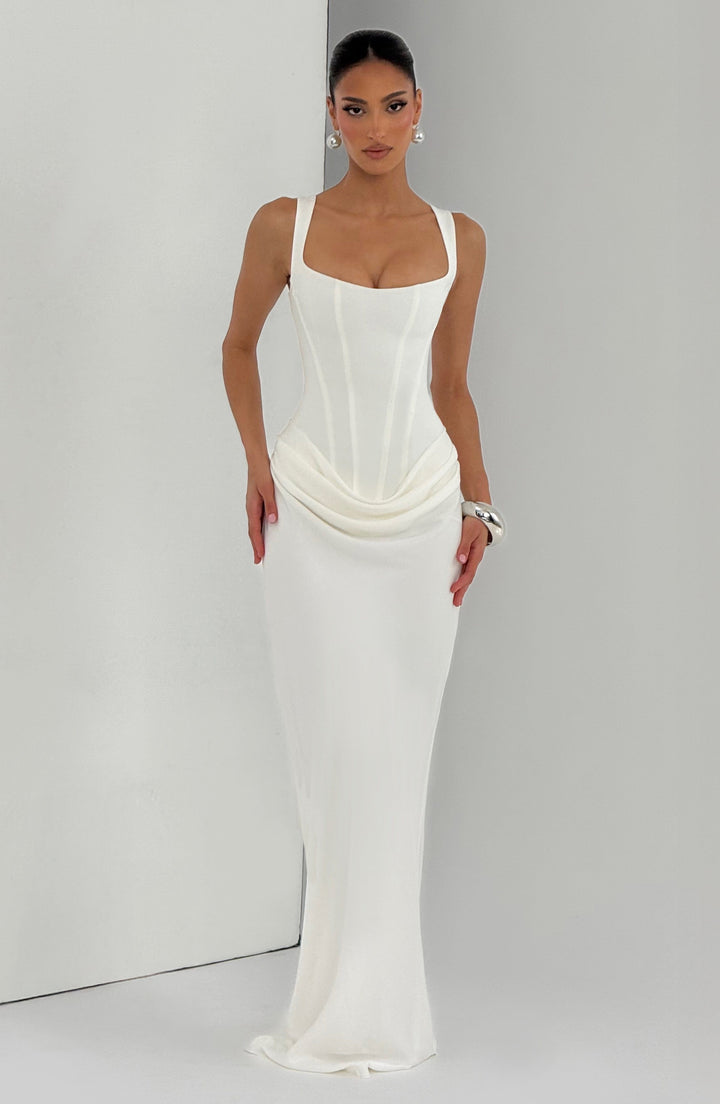 Lily™ – Satin Maxi Dress (Square Neckline)