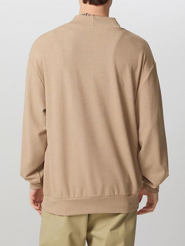 Arden™ –Textured Asymmetrical V-Neck Long-Sleeve Sweater