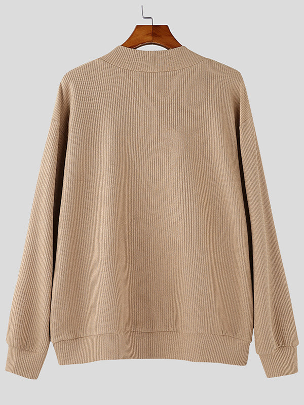 Arden™ –Textured Asymmetrical V-Neck Long-Sleeve Sweater
