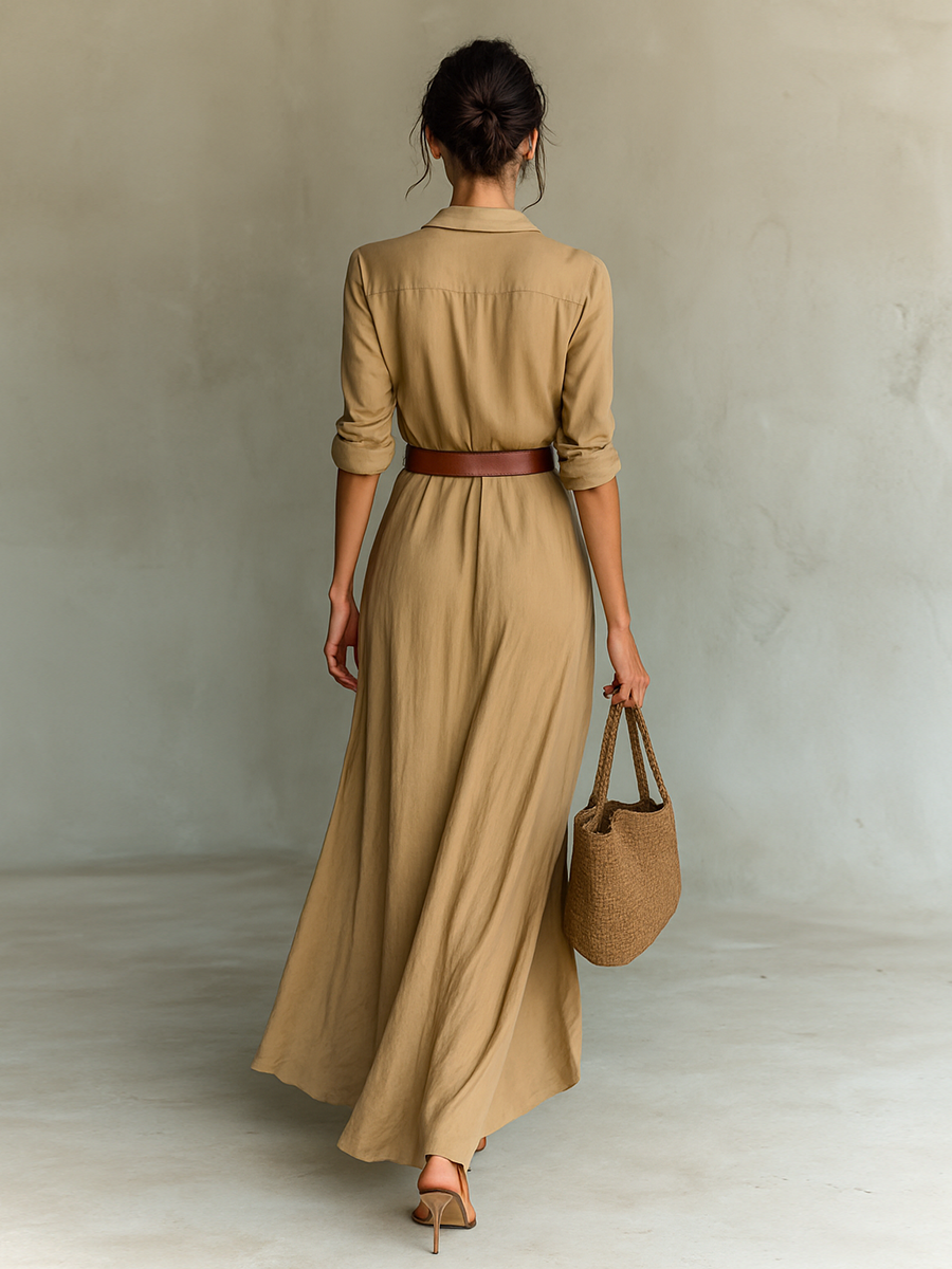 Hazel™ – Lapel Maxi Dress