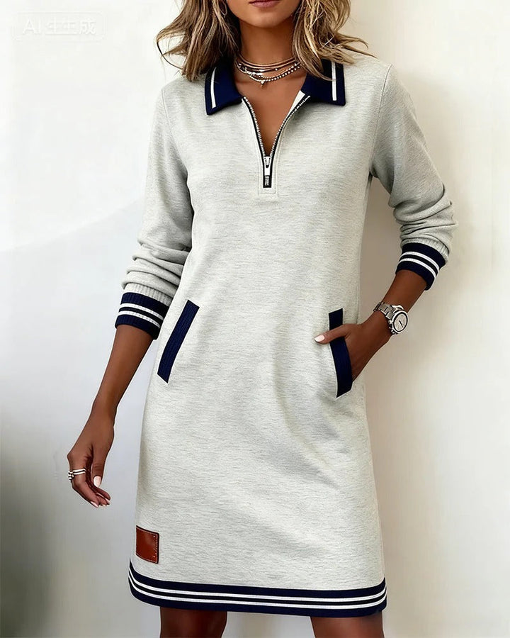 Bonnie™ – Chic Long Sleeve Cotton Dress