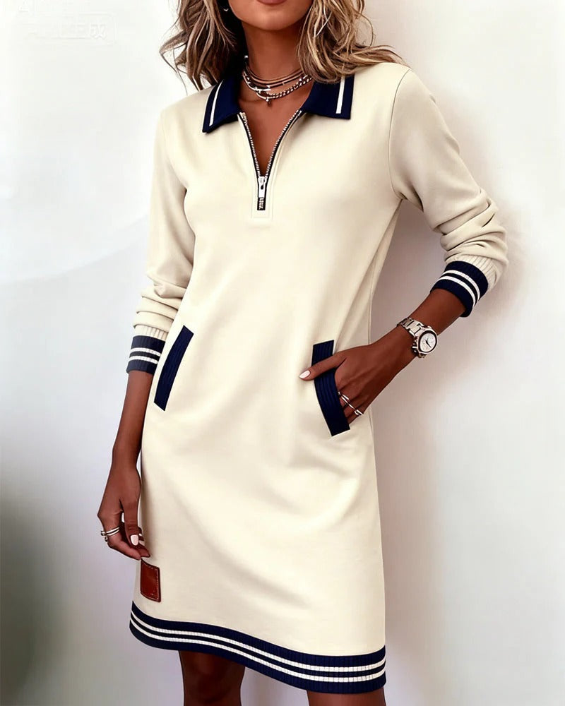 Bonnie™ – Chic Long Sleeve Cotton Dress