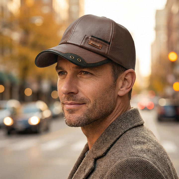 Liam PU Leather Cap